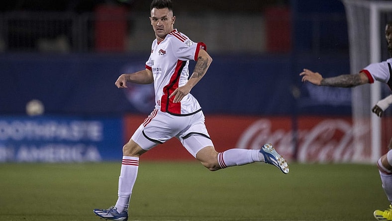 Feb 24, 2024; Frisco, Texas, USA; San Jose Earthquakes forward Preston Judd (19) in action during the game between FC Dallas and the San Jose Earthquakes at Toyota Stadium. Mandatory Credit: Jerome Miron-USA TODAY Sports