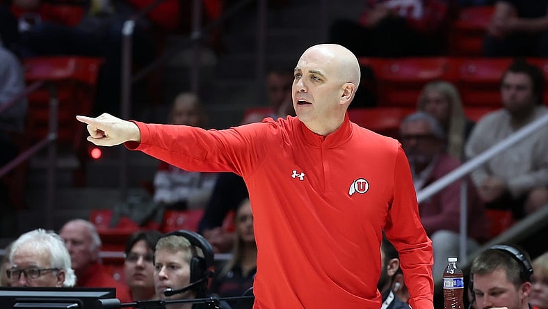 Feb 29, 2024; Salt Lake City, Utah, USA; Utah Utes head coach Craig Smith calls a play against the Stanford Cardinal during the first half at Jon M. Huntsman Center. Mandatory Credit: Rob Gray-USA TODAY Sports