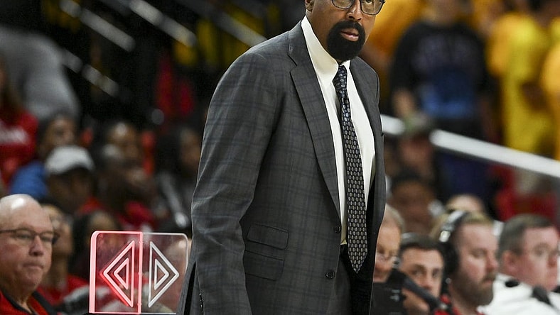 Mar 3, 2024; College Park, Maryland, USA;  Indiana Hoosiers head coach Mike Woodson stands near the scoring table during the second half against the Maryland Terrapins at Xfinity Center. Mandatory Credit: Tommy Gilligan-USA TODAY Sports