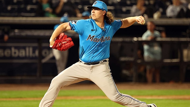 Feb 29, 2024; Tampa, Florida, USA; Miami Marlins starting pitcher Ryan Weathers (60) throws a pitch during the first inning against the New York Yankeesat George M. Steinbrenner Field. Mandatory Credit: Kim Klement Neitzel-USA TODAY Sports