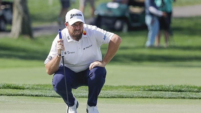 Mar 7, 2024; Orlando, Florida, USA;  Shane Lowry lines up his putt on the sixth green during the first round of the Arnold Palmer Invitational golf tournament. Mandatory Credit: Reinhold Matay-USA TODAY Sports
