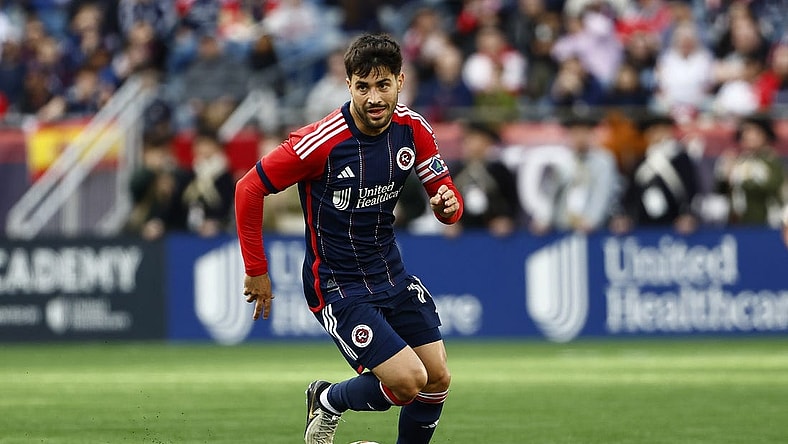 Mar 3, 2024; Foxborough, Massachusetts, USA; New England Revolution midfielder Carles Gil (10) during the second half against Toronto FC at Gillette Stadium. Mandatory Credit: Winslow Townson-USA TODAY Sports