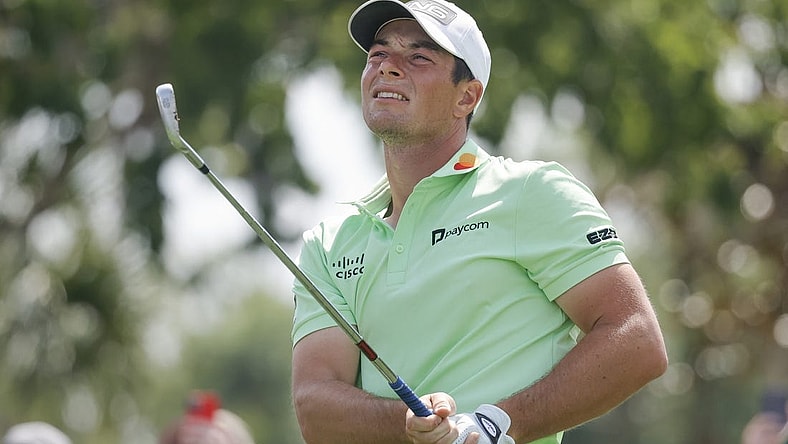 Mar 9, 2024; Orlando, Florida, USA;  Victor Hovland plays his shot from the second tee during the third round of the Arnold Palmer Invitational golf tournament. Mandatory Credit: Reinhold Matay-USA TODAY Sports
