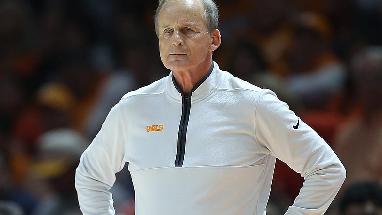 Mar 9, 2024; Knoxville, Tennessee, USA; Tennessee Volunteers coach Rick Barnes during the first half against the Kentucky Wildcats at Thompson-Boling Arena at Food City Center. Mandatory Credit: Randy Sartin-USA TODAY Sports