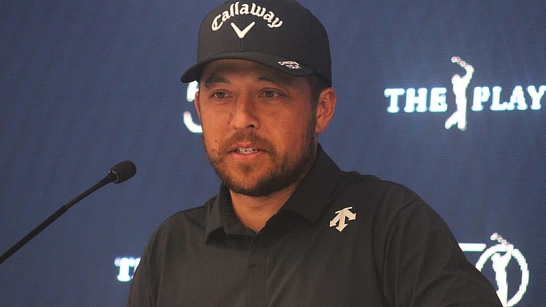 Xander Schauffele speaks during a press conference for The Players Championship in Ponte Vedra Beach, Florida, on March 12, 2024. [Clayton Freeman/Florida Times-Union]