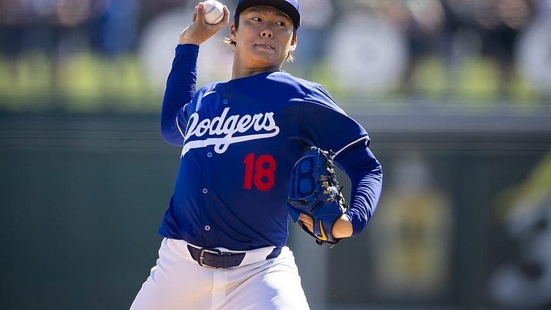 Los Angeles Dodgers pitcher Yoshinobu Yamamoto