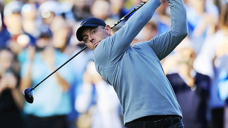 Rory McIlroy plays his shot from the tenth tee during the first round of The Players Championship PGA golf tournament Thursday, March 14, 2024 at TPC Sawgrass in Ponte Vedra Beach, Fla.