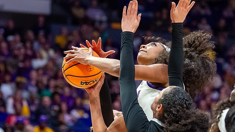 Angel Reese 10 The LSU Tigers take on the Rice Owls in the 1st round of the 2024 NCAA Tournament in Baton Rouge, LA at the Pete Maravich Assembly Center. Friday, March 22, 2024.