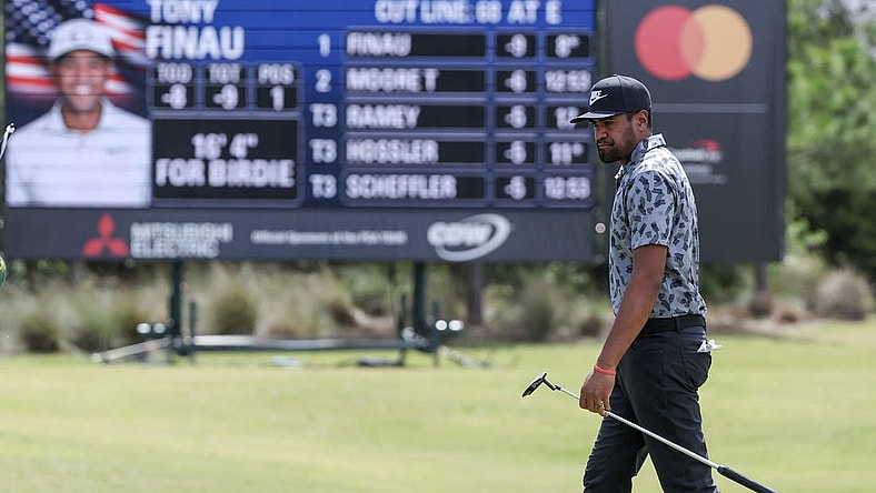 Mar 29, 2024; Houston, Texas, USA; Tony Finau (USA) walks the ninth green during the second round of the Texas Children's Houston Open golf tournament. Mandatory Credit: Thomas Shea-USA TODAY Sports