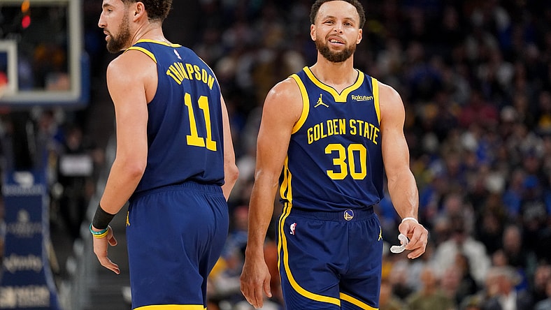 Golden State Warriors' Klay Thompson, Stephen Curry
