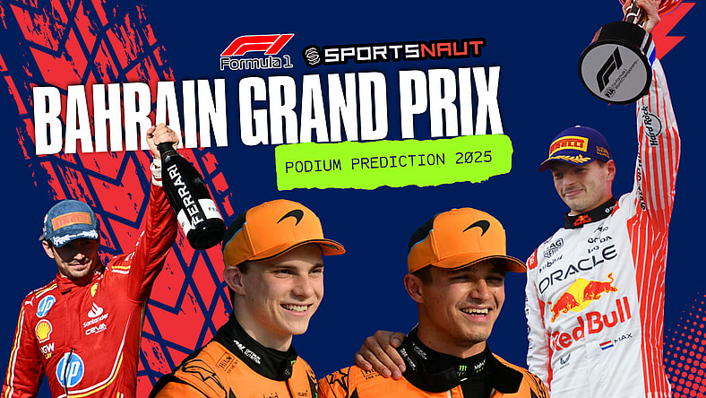 2025 Bahrain Grand Prix podium verstappen lando norris charles leclerc oscar piastri