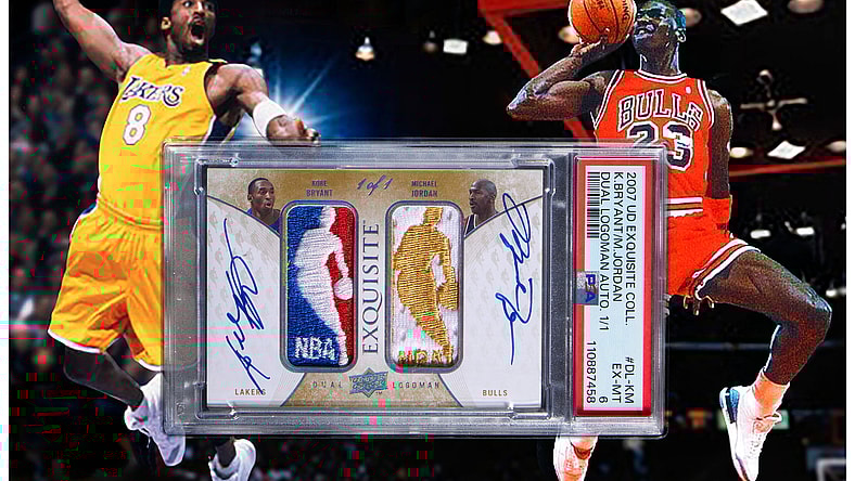 2007-08 Upper Deck Exquisite Dual Logoman Autograph 1/1 Michael Jordan and Kobe Bryant