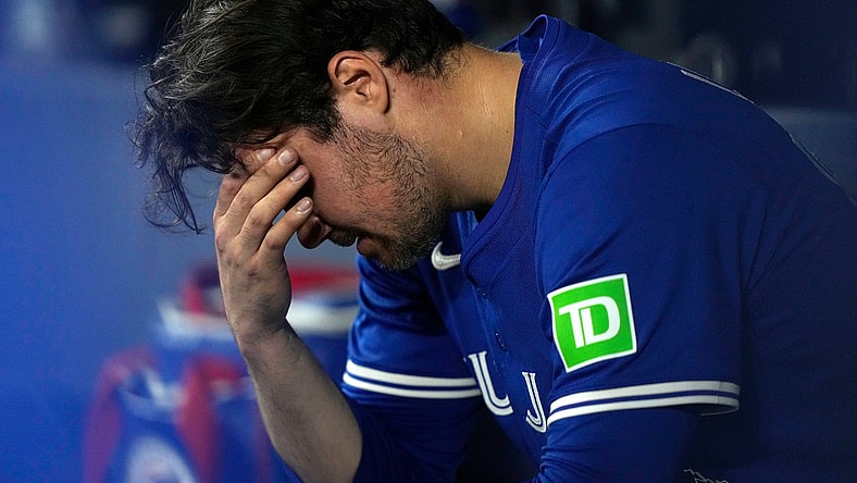 MLB: Brendon Little, Toronto Blue Jays reliever looks distraught in the dugout