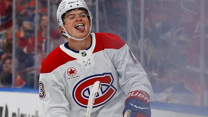 NHL: Montreal Canadiens at Edmonton Oilers, forward cole caufield