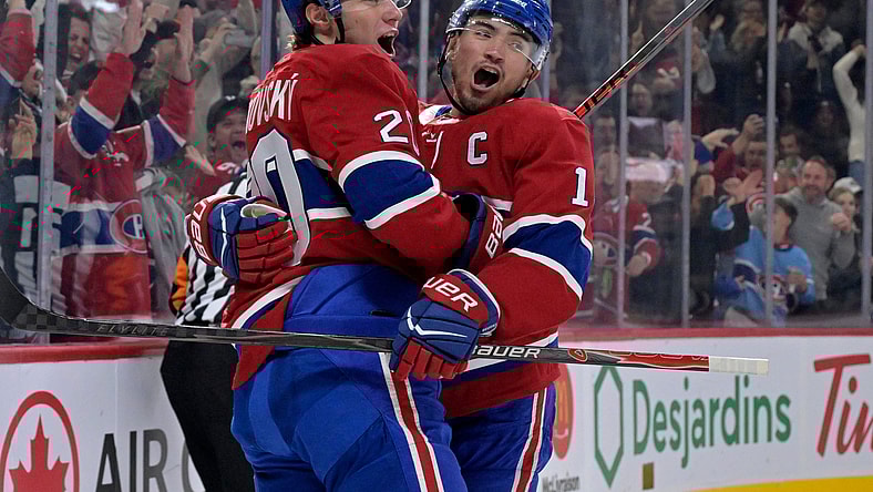 NHL: Ottawa Senators at Montreal Canadiens, nick suzuki, juraj slafkovsky