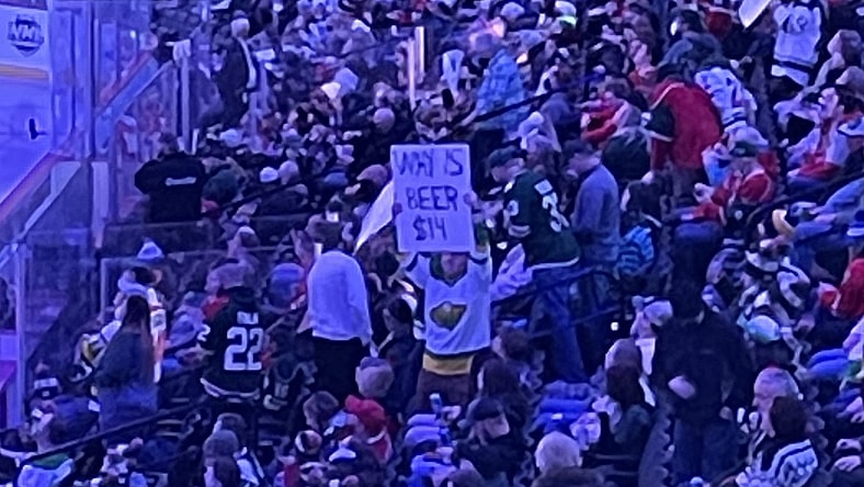 Why is Beer $14 sign at Minnesota Wild game