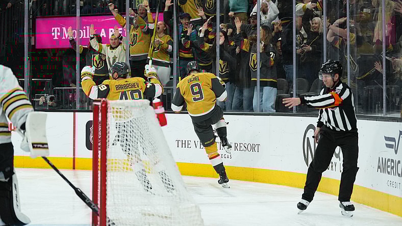 Eichel scores a PPG against the Boston Bruins 1-11-24 (Photo/Screenshot- Vegas Golden Knights via Twitter)