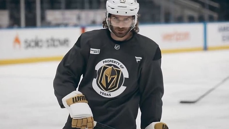 Brandon Saad practices with the Vegas Golden Knights (Photo/Screenshot- Vegas Golden Knights via Twitter)