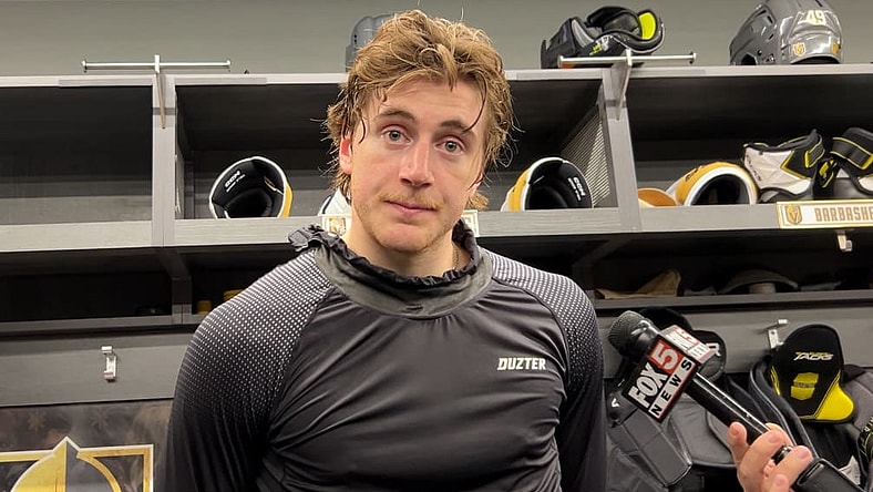 Vegas Golden Knights forward Braedan Bowman before his NHL debut