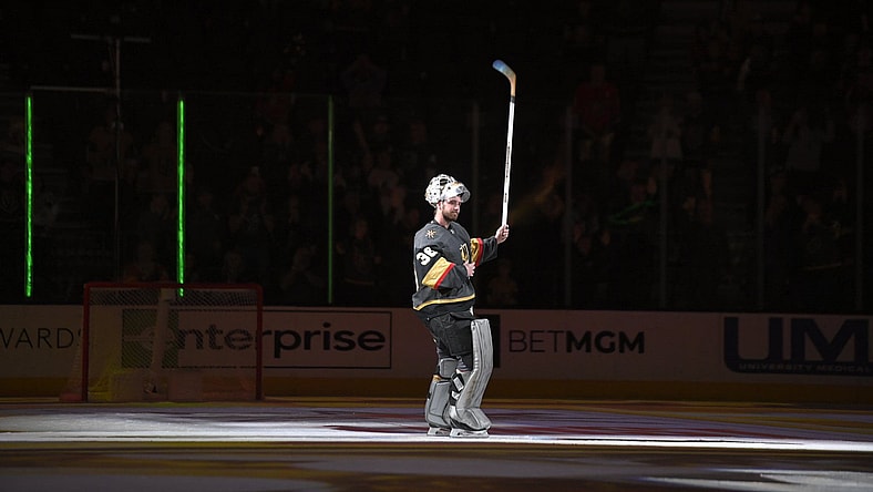 Logan Thompson Vegas Golden Knights (Photo- Vegas Golden Knights via Twitter)