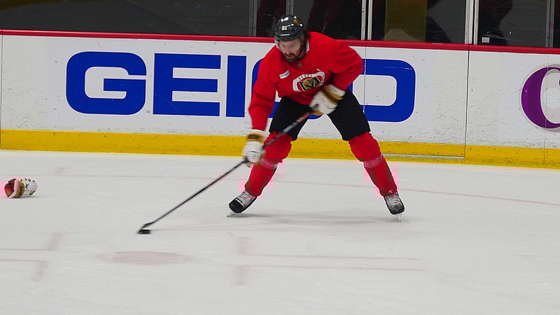 Vegas Golden Knights Mark Stone Practice (Photo- Owen Krepps, Vegas Hockey Now)