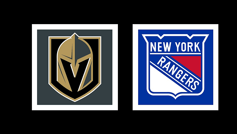 Vegas Golden Knights - New York Rangers Away Game Graphic