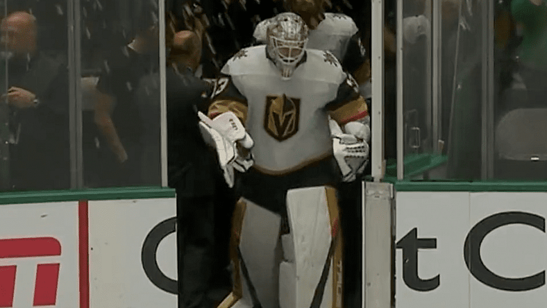 Adin Hill, Dallas Fans throw popcorn