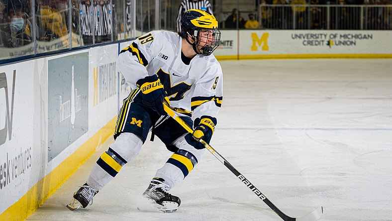 Brendan Brisson Vegas Golden Knights prospect University of Michigan (Photo- University of Michigan via Twitter)