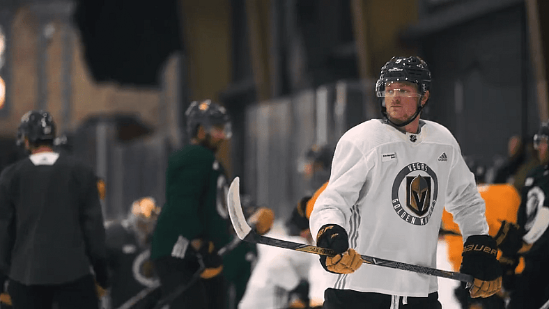 Jack Eichel Vegas Golden Knights practice (Photo/Screenshot- Vegas Golden Knights via Twitter)