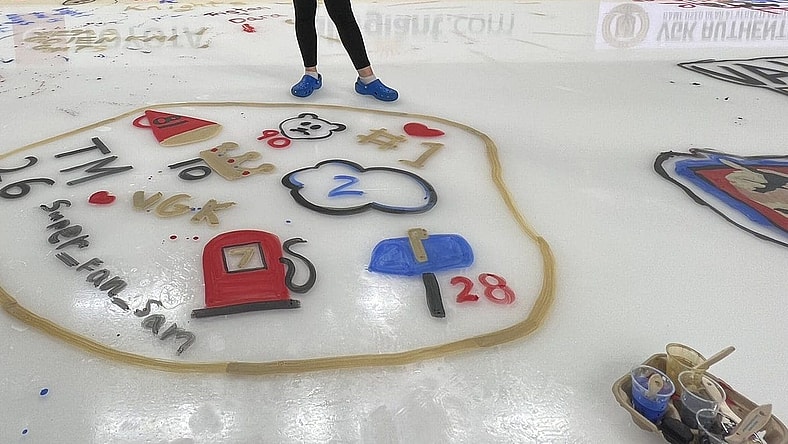 Vegas Golden Knights emoji artwork at T-Mobile Arena (Photo- Vegas Golden Knights via Twitter) Artwork done by super_fan_sam