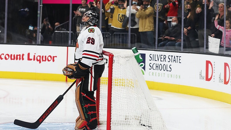 Marc-Andre Fleury return to Vegas Golden Knights (Photo- Chicago Blackhawks via Twitter)