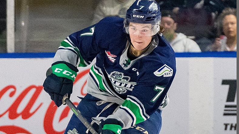 Jordan Gustafson Vegas Golden Knights Draft Pick Seattle Thunderbirds WHL (Photo- Canadian Hockey League via Twitter)