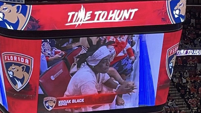 Kodak Black at the Florida Panthers game (Photo ColbyDGuy via Twitter)