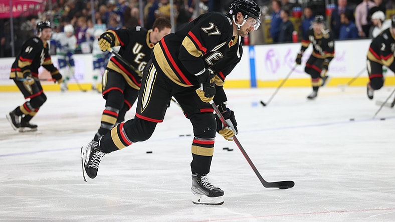 Shea Theodore, Vegas Golden Knights reverse retro (Photo- Vegas Golden Knights via Twitter)