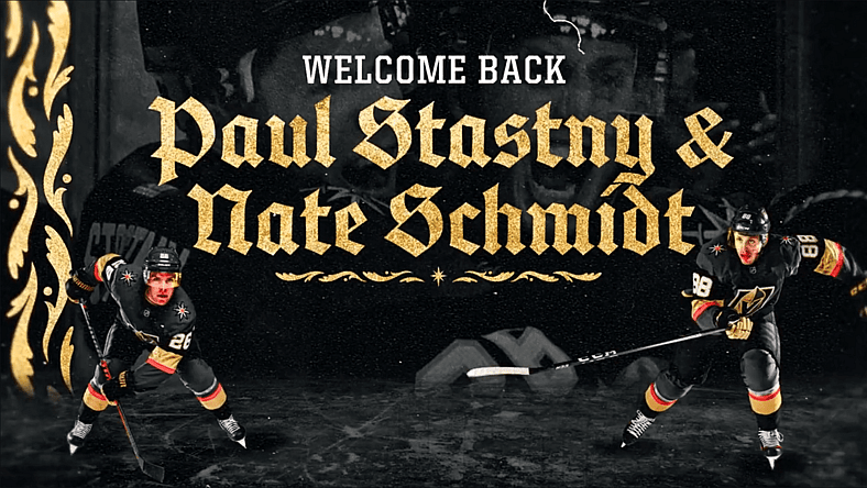 Vegas Golden Knights Nate Schmidt and Paul Stastny (Vegas Golden Knights via Twitter)