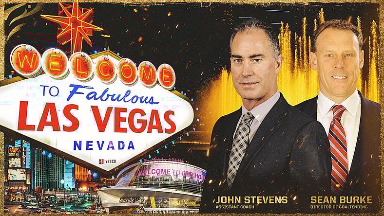 John Stevens and Sean Burke Vegas Golden Knights coaches (Photo- Vegas Golden Knights official website)