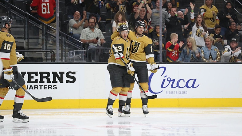 Evgenii Dadonov and Shea Theodore Vegas Golden Knights (Photo- Vegas Golden Knights via Twitter)