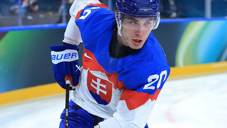 Olympics: Ice Hockey-Men Group B - ITA-SVK, juraj slafkovsky, montreal canadiens