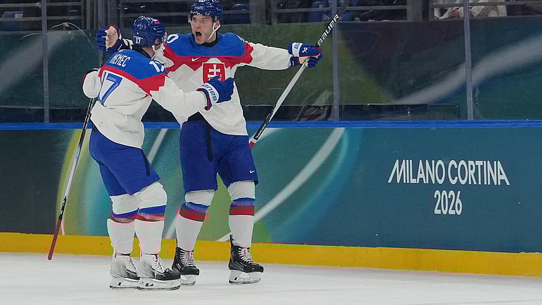Olympics: Ice Hockey-Men Group B - SWE-SVK, juraj slafkovsky montreal canadiens