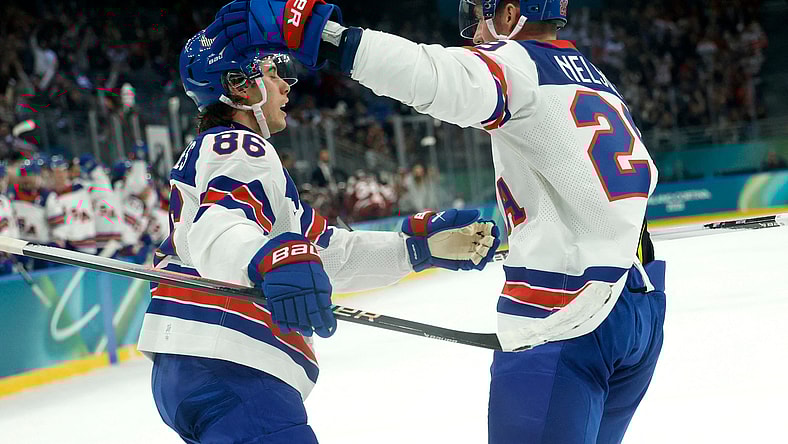 Olympics: Ice Hockey-Men Group C - LAT-USA