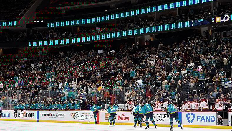 New York Sirens forward Sarah Fillier celebrates a goal in front of raucous Prudential Center crowd