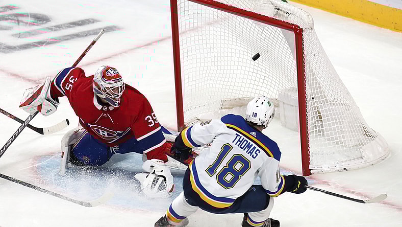 NHL: St. Louis Blues at Montreal Canadiens, robert thomas trade target