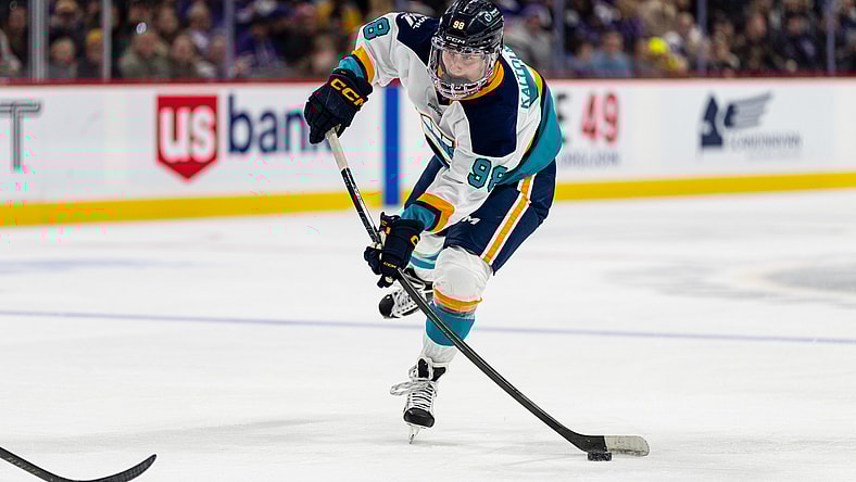 New York Sirens rookie forward Kristyna Kaltounkova fires a shot against the Minnesota Frost.