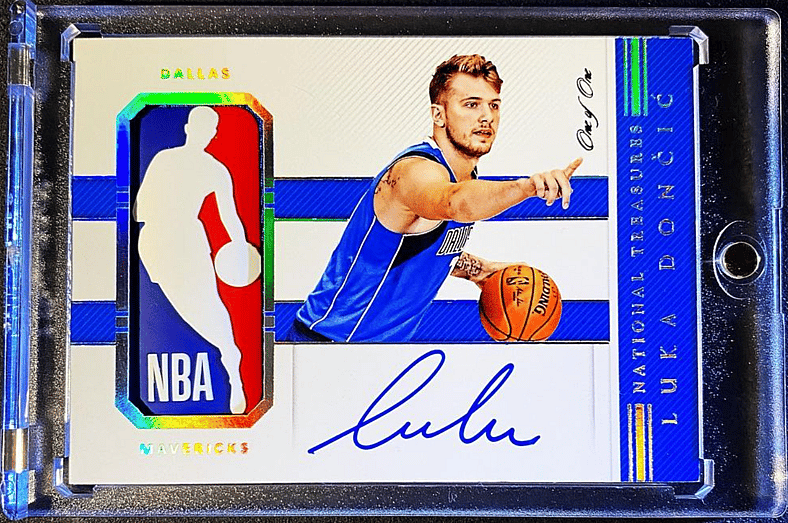 2018-19 Panini National Treasures Luka Doncic Rookie Logoman Autograph 1/1