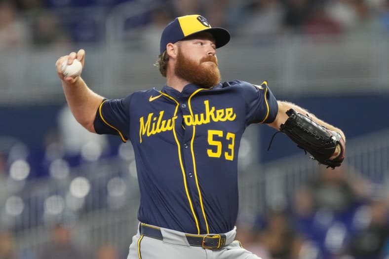 Milwaukee Brewers pitcher Brandon Woodruff