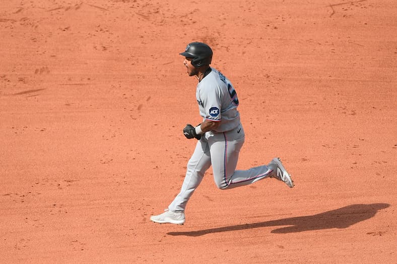 Miami Marlins outfielder Dane Myers