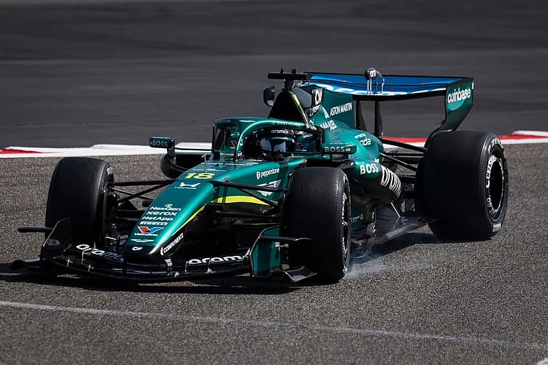 aston martin f1 test lance stroll bahrain test day 3