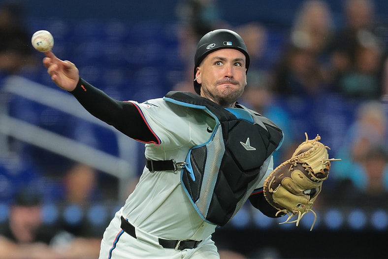 Miami Marlins catcher Nick Fortes