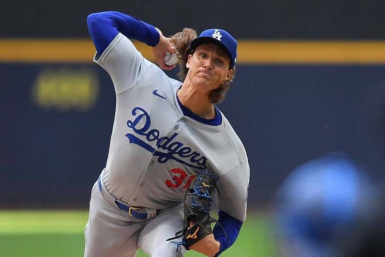 Los Angeles Dodgers pitcher Tyler Glasnow