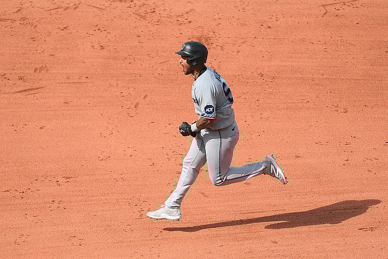 Miami Marlins outfielder Dane Myers